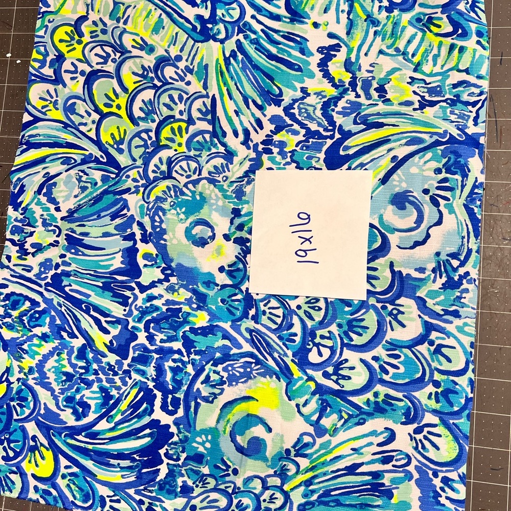 Lilly Pulitzer Blue and Yellow Patterned Fabric